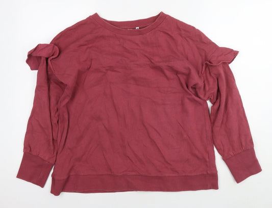 And/Or Womens Red Cotton Pullover Sweatshirt Size 12 Pullover
