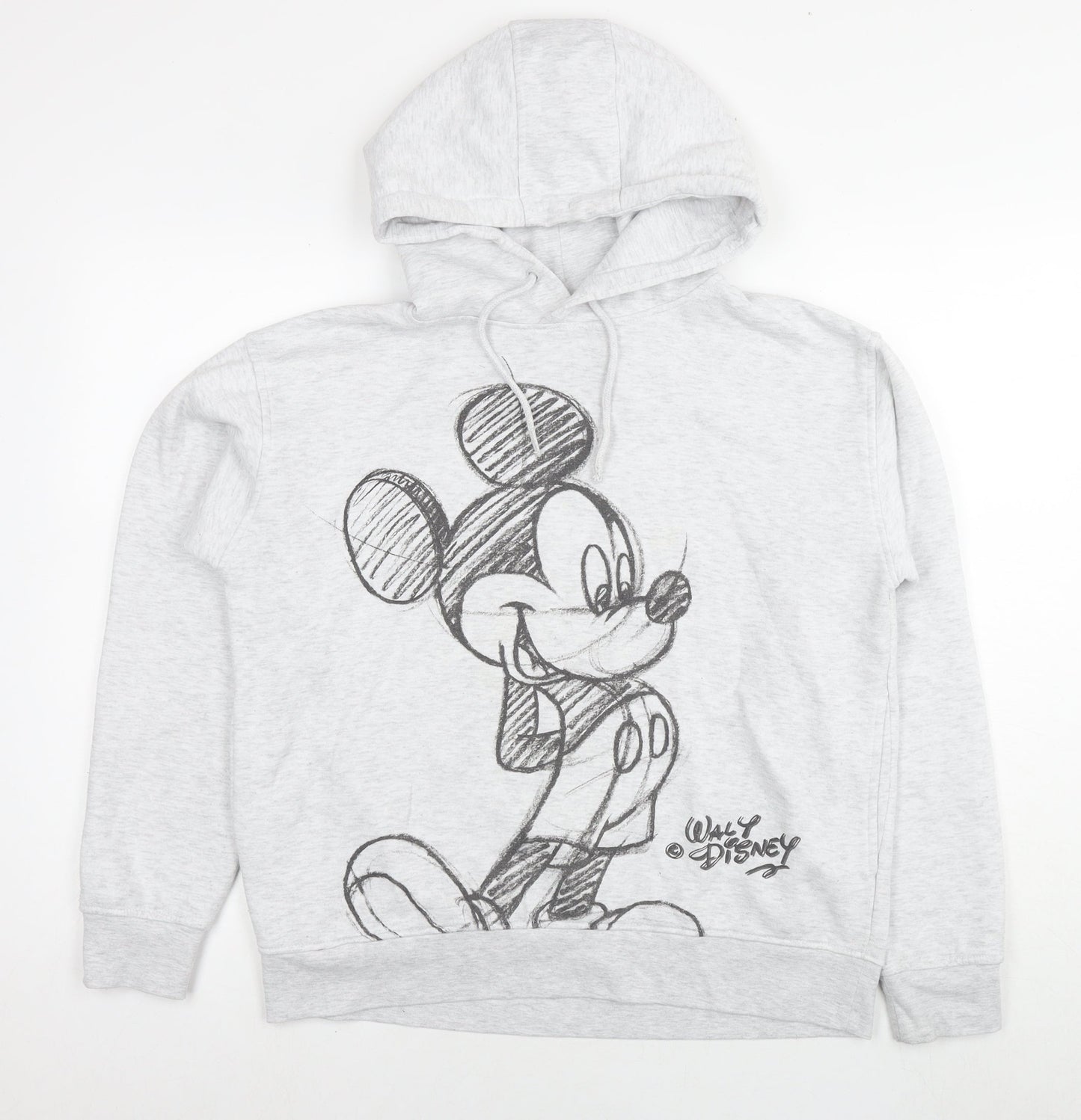 Disney Womens Grey Cotton Pullover Hoodie Size 10 Pullover - Mickey Mouse Size 10-12