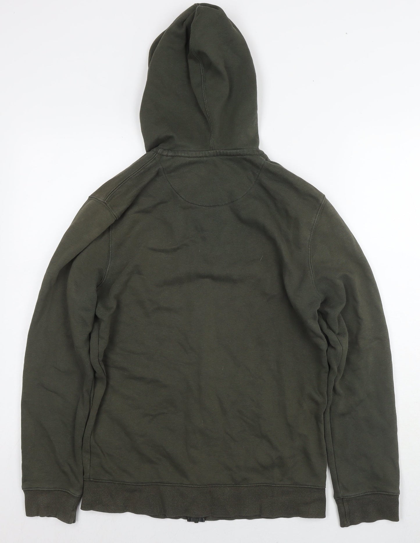Easy Mens Green Cotton Full Zip Hoodie Size S