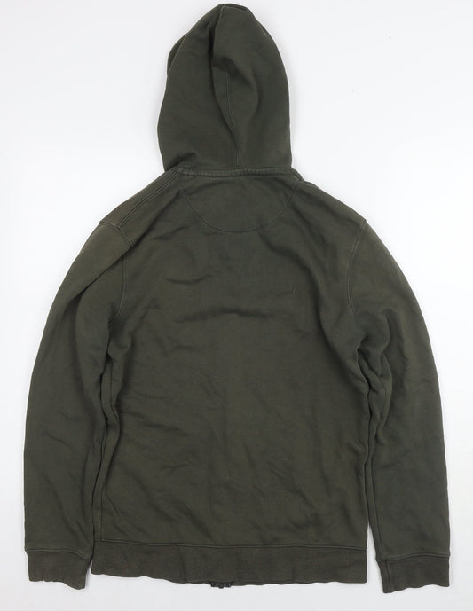 Easy Mens Green Cotton Full Zip Hoodie Size S