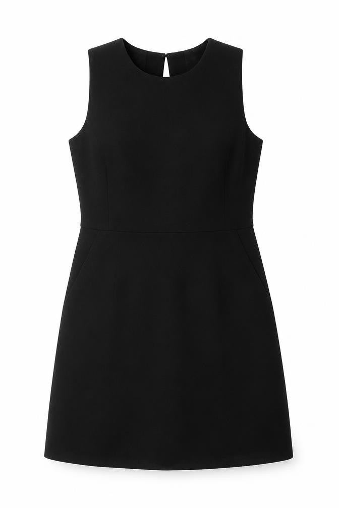 Next Womens Black Polyester A-Line Size 14 Round Neck Zip