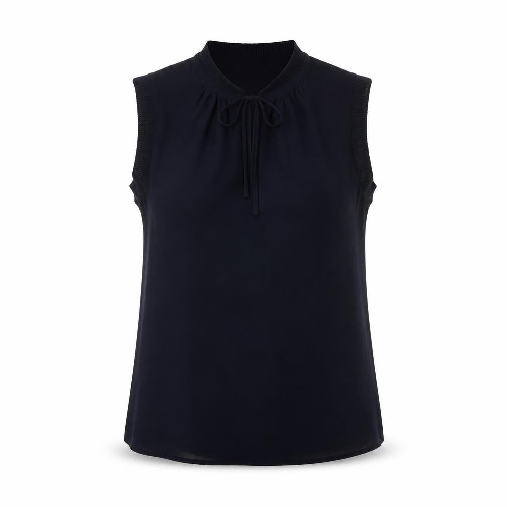 H&M Womens Blue Polyester Basic Tank Size 8 Mock Neck