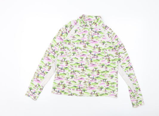 Ariattek Womens Multicoloured Geometric Polyester Pullover Sweatshirt Size 14 Zip