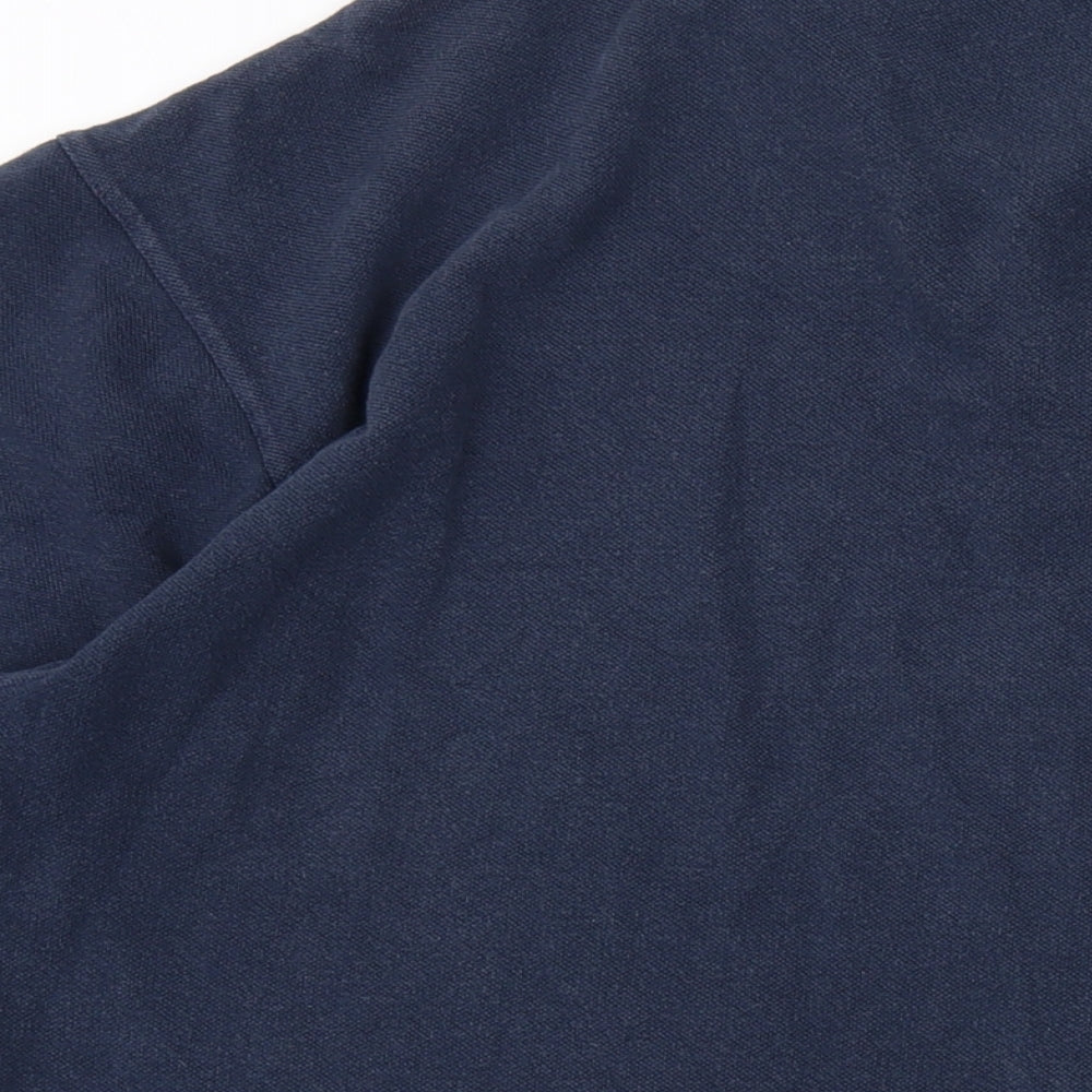 Pringle Mens Blue Cotton Polo Size 2XL Collared Button