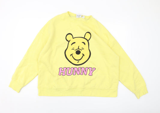 Disney Womens Yellow Polyester Pullover Sweatshirt Size 14 Pullover