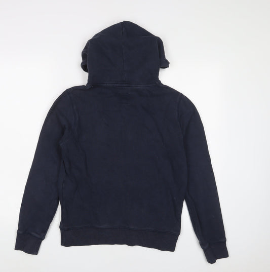 Jack Wills Womens Blue Cotton Pullover Hoodie Size 8 Pullover - Logo, Embroidered