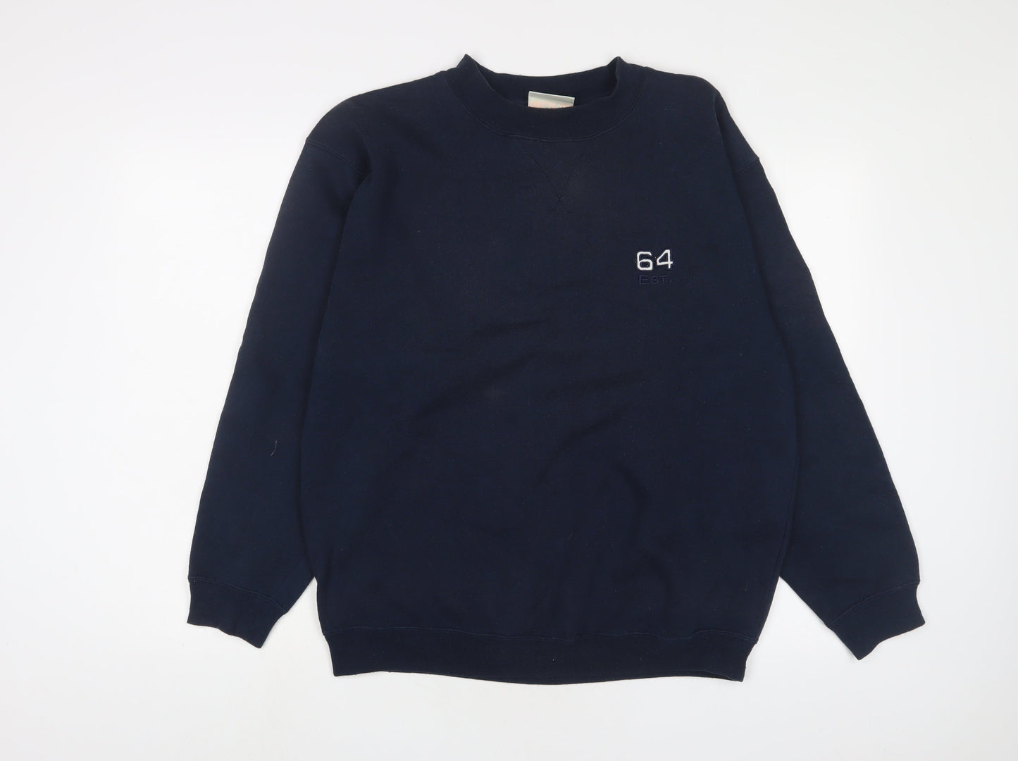 Giorgio Mens Blue Cotton Pullover Sweatshirt Size M