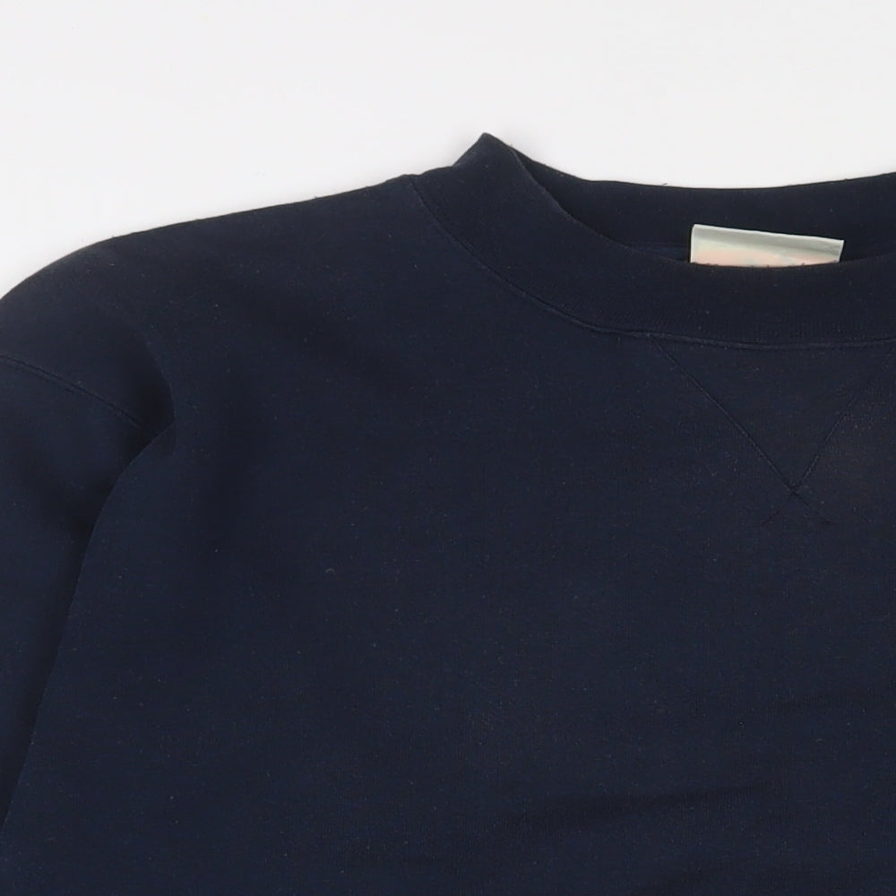 Giorgio Mens Blue Cotton Pullover Sweatshirt Size M