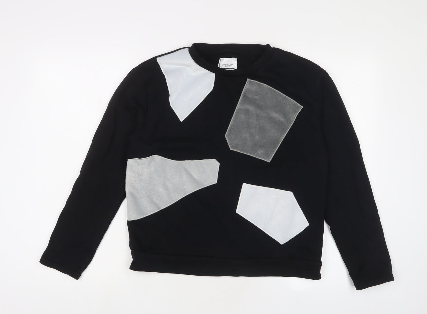 Chocoolate Womens Black Cotton Pullover Sweatshirt Size S Pullover