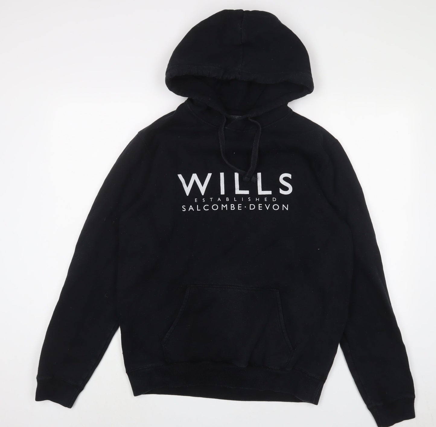 Jack Wills Mens Black Cotton Pullover Hoodie Size S