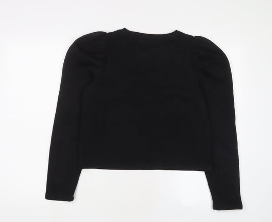 Pull&Bear Womens Black Cotton Pullover Sweatshirt Size S Pullover