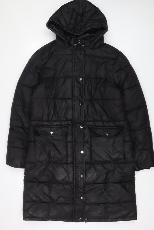 Hype Womens Black Puffer Jacket Coat Size 14 Zip