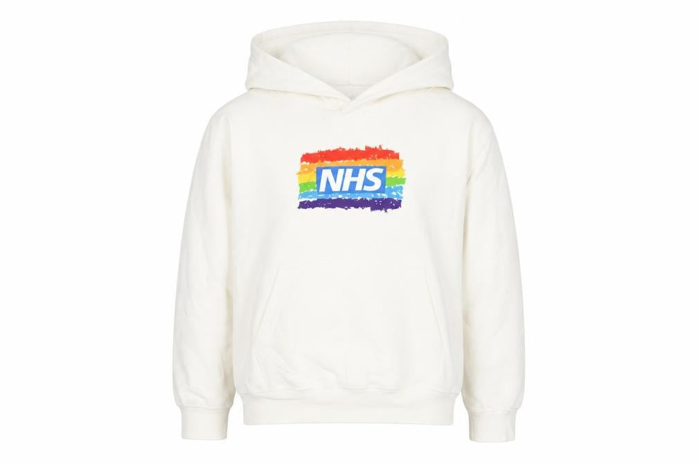 NHS Boys White Cotton Pullover Hoodie Size 5-6 Years Pullover