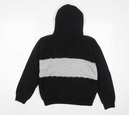 Hype Boys Black Cotton Pullover Hoodie Size 13 Years Zip