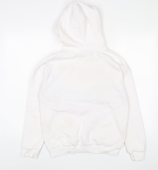 Closure Womens White Cotton Pullover Hoodie Size 10 Pullover - Logo