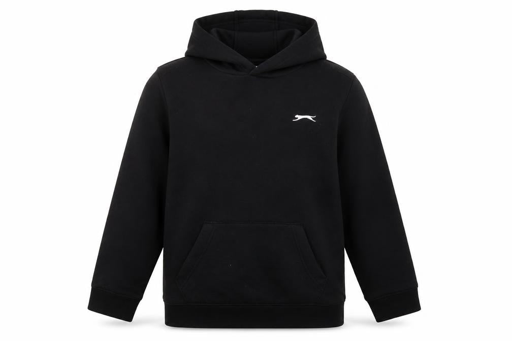 Slazenger Boys Black Cotton Pullover Hoodie Size 9-10 Years Pullover - Logo, Embroidered