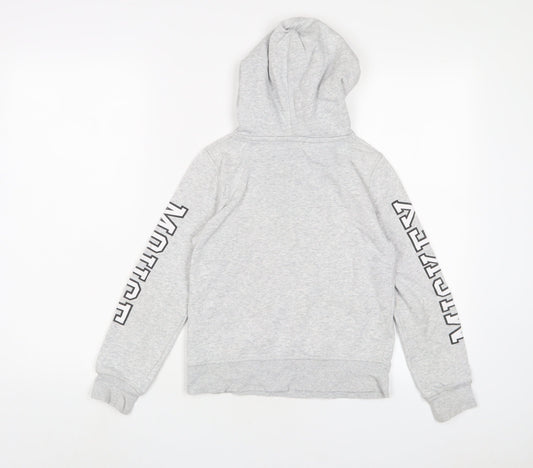 Mickey Mouse Girls Grey Cotton Pullover Hoodie Size 8 Years Pullover - 8-10 Years