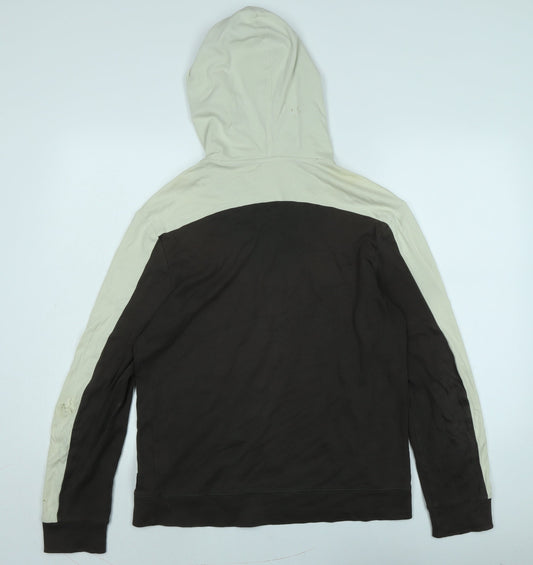 Raw Mens Brown Cotton Pullover Hoodie Size M - Raw