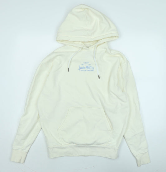 Jack Wills Womens Ivory Polyester Pullover Hoodie Size 6 - Jack Wills
