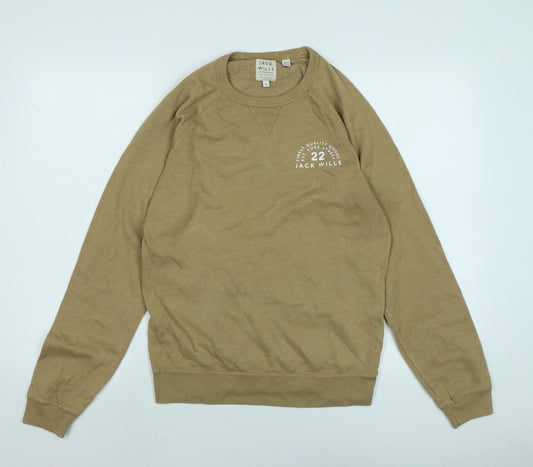 Jack Wills Mens Beige Cotton T-Shirt Size XS Crew Neck - Jack Wills