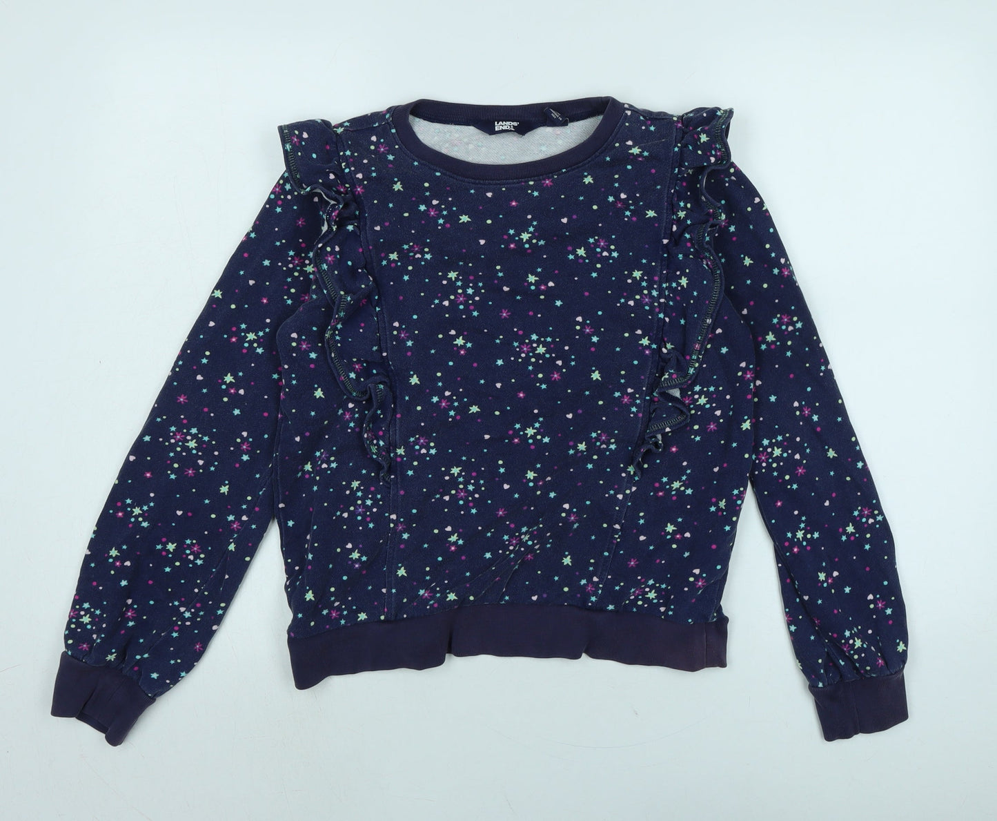 Lands End Womens Blue Cotton Pullover Sweatshirt Size L - Lands End