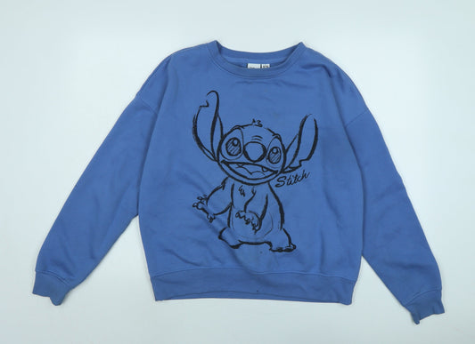 Disney Womens Blue Cotton Pullover Sweatshirt Size S - DISNEY