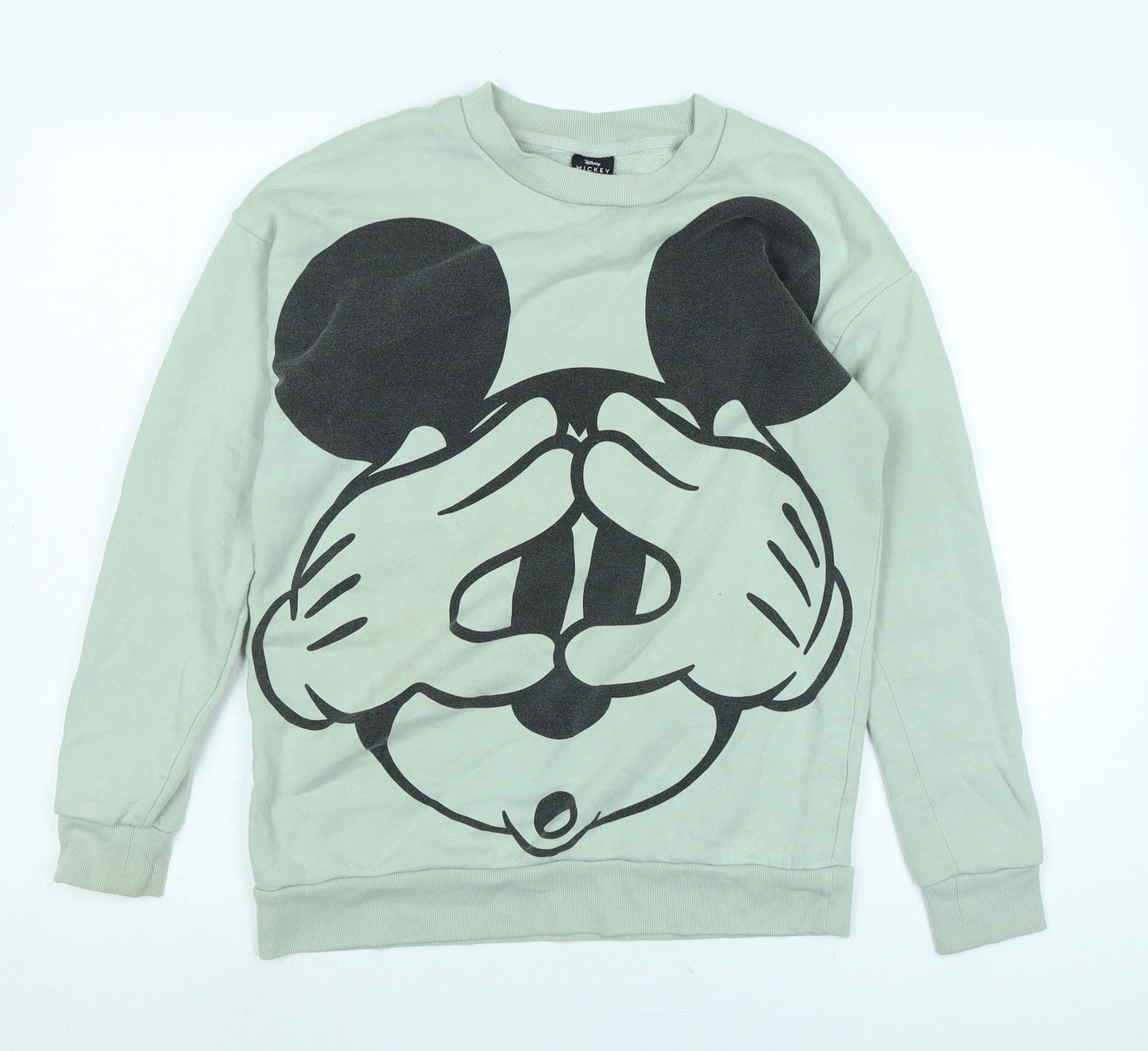 Disney Womens Green Cotton Pullover Sweatshirt Size S - Disney