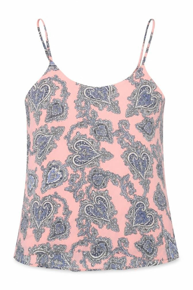 Oasis Womens Multicoloured Paisley Polycarbamide Camisole Blouse Size 10 Boat Neck