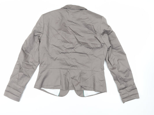 H&M Womens Grey Jacket Blazer Size 16 Button