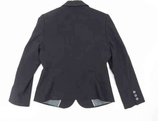 Marks and Spencer Womens Grey Jacket Blazer Size 14 Button - Contrasting Stitching