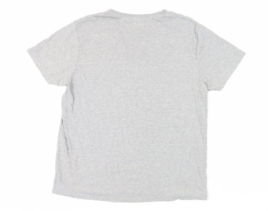 Site Mens Grey Cotton T-Shirt Size L Crew Neck