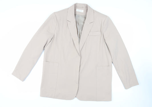 KAIIA Womens Beige Jacket Blazer Size 12 Button