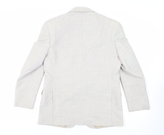 Gurteen Mens Beige Polyester Jacket Suit Jacket Size 40 Regular