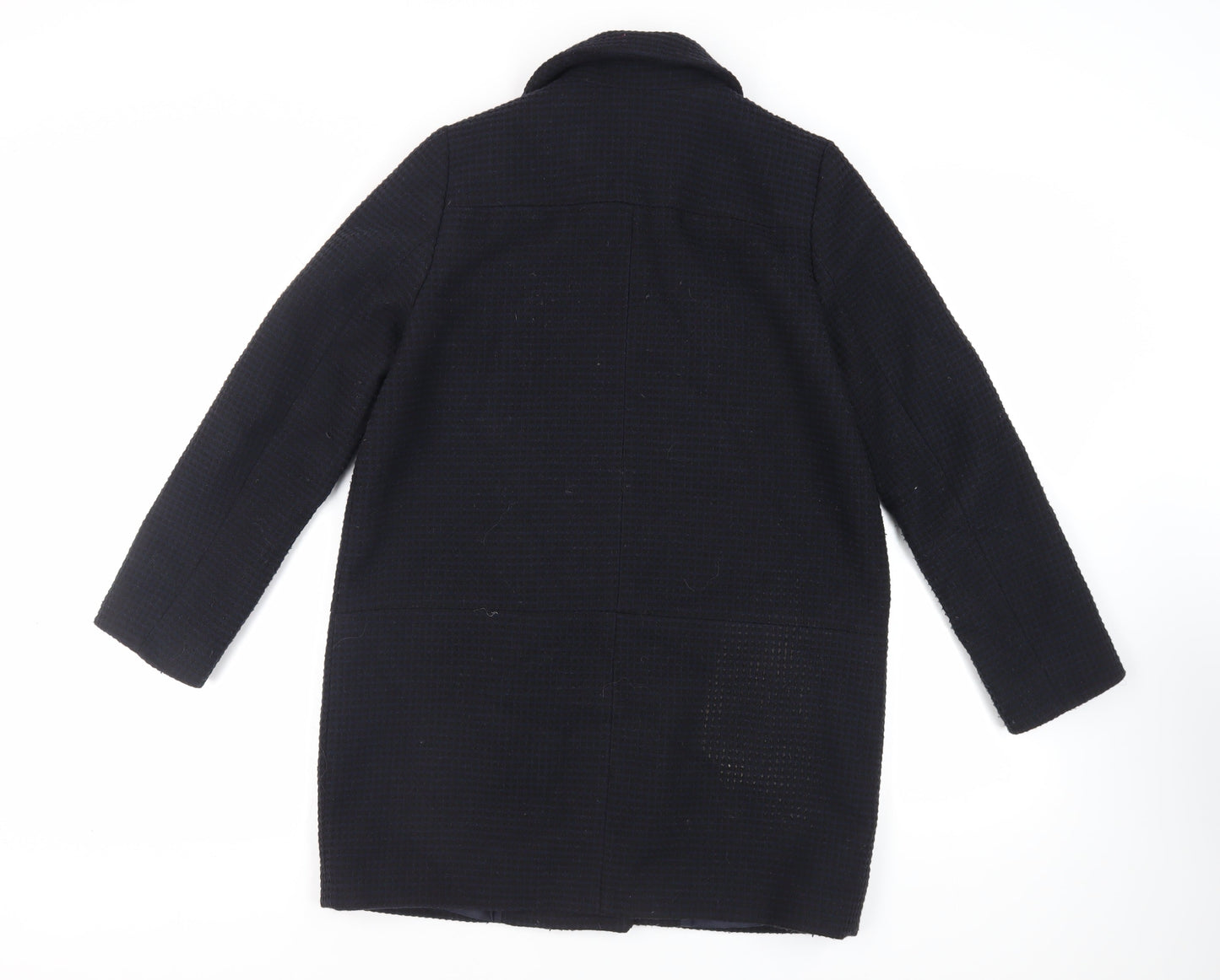 Debenhams Womens Black Overcoat Coat Size 12 Zip