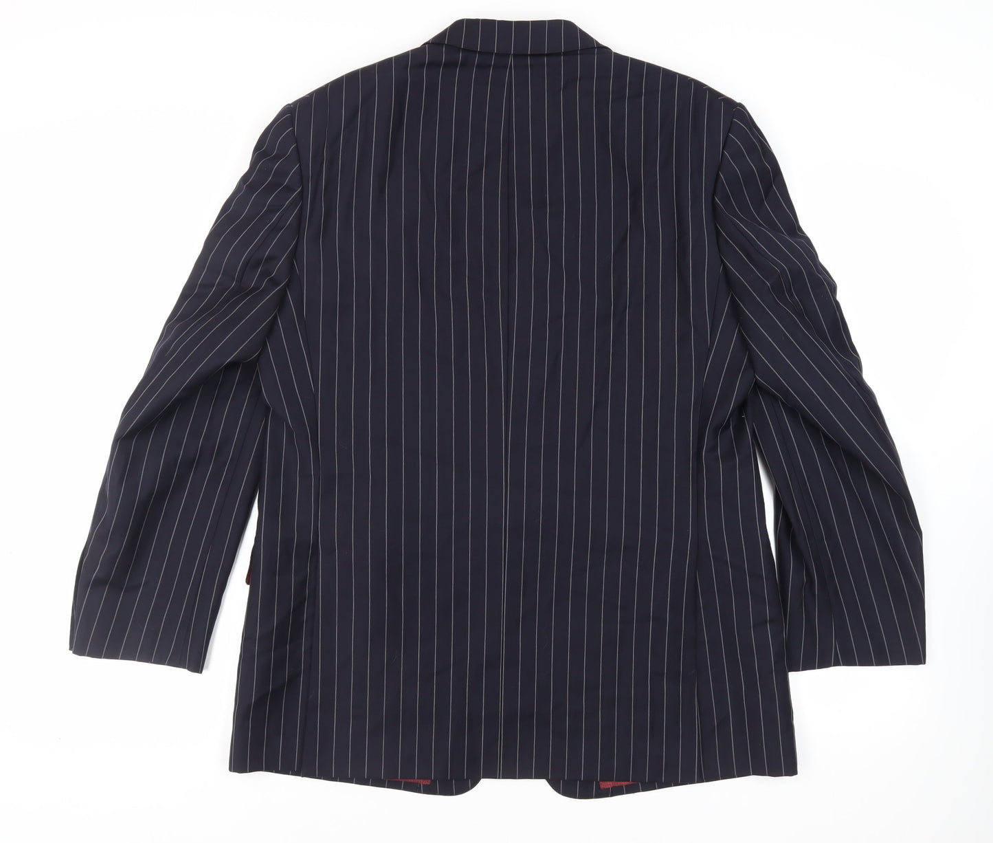 Marks and Spencer Mens Blue Striped Wool Jacket Suit Jacket Size 42 Regular