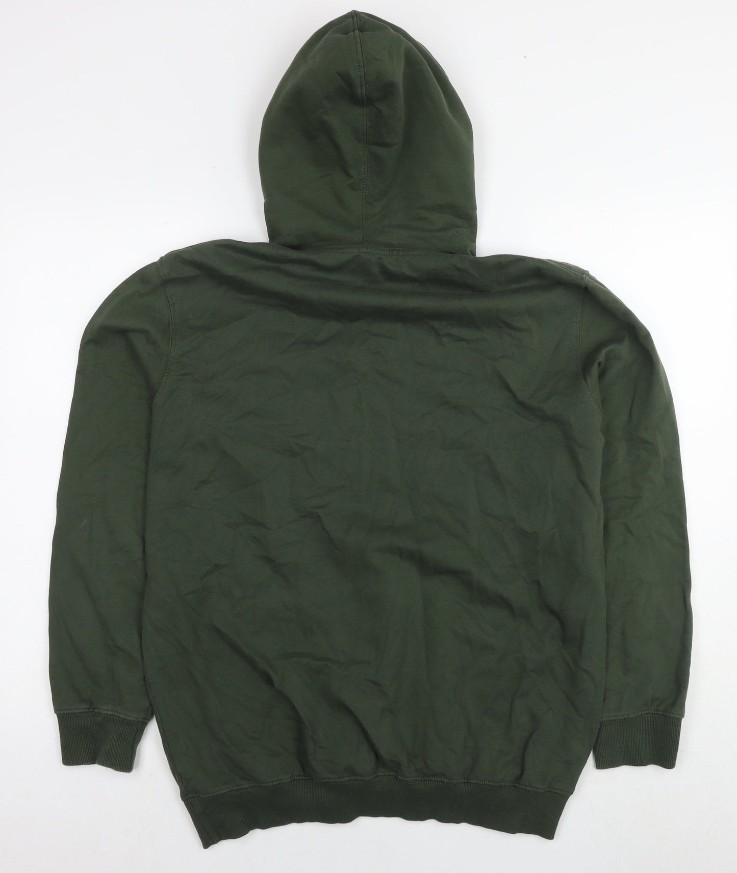 Cotton Traders Mens Green Cotton Pullover Hoodie Size M - Garden explorer