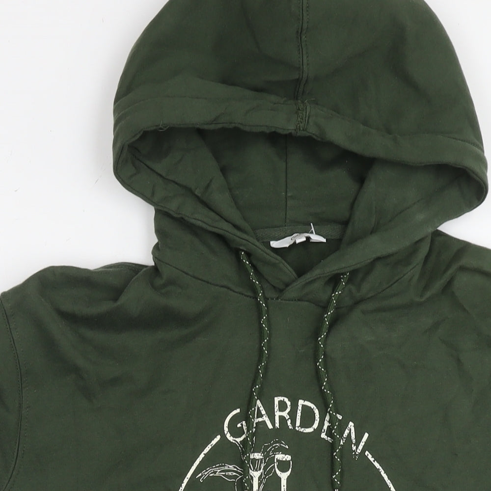 Cotton Traders Mens Green Cotton Pullover Hoodie Size M - Garden explorer