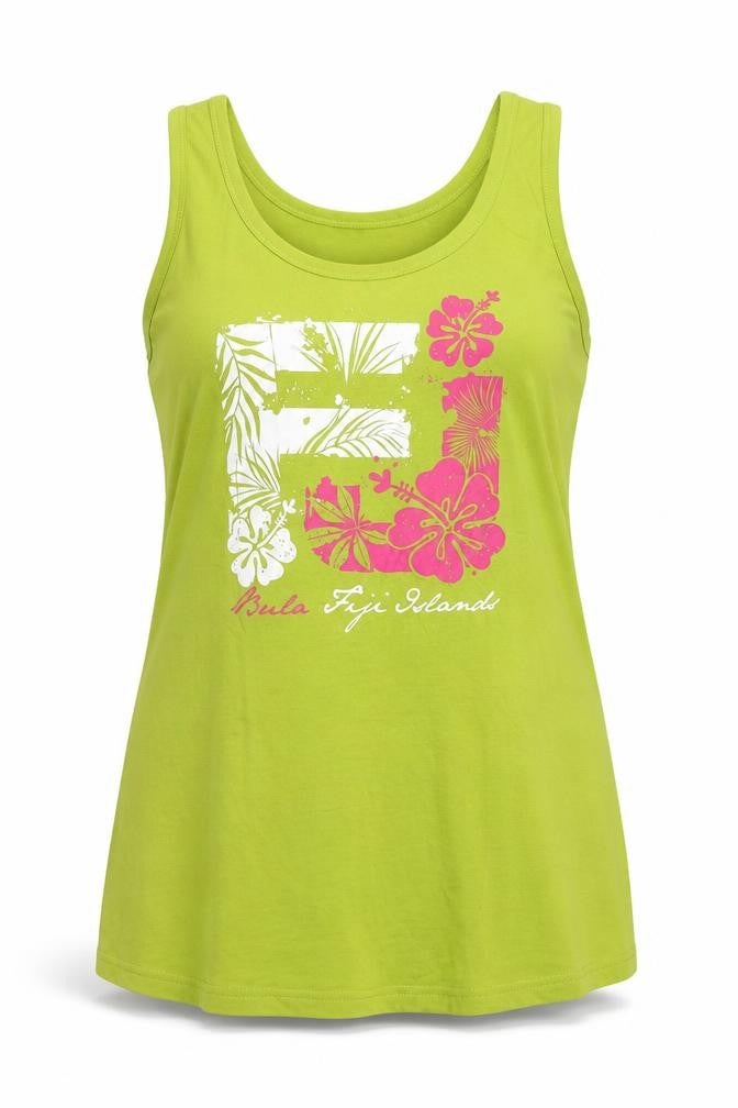 Womens UK Size 18 Jackie K Green Cotton Tank