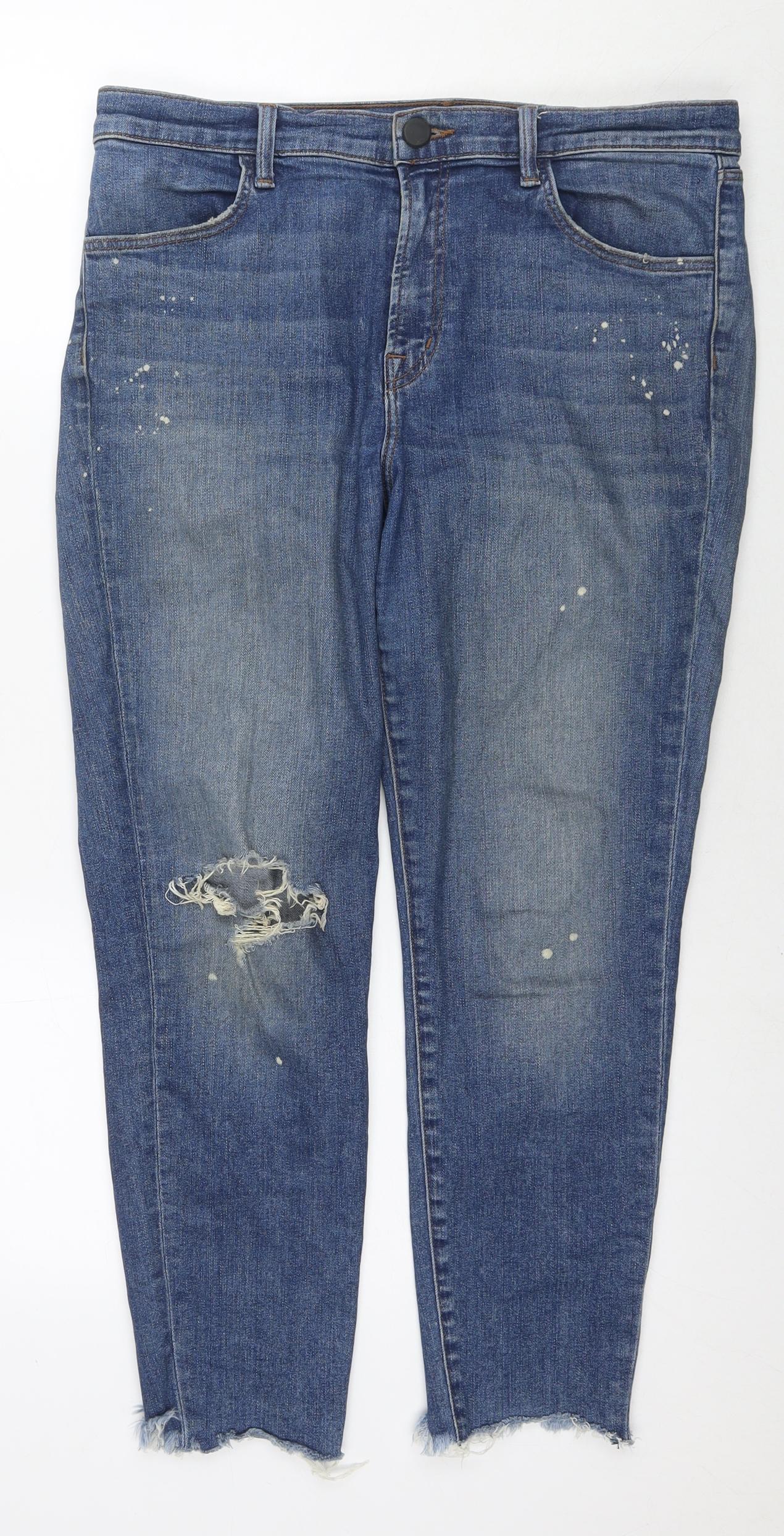J.Brand Womens Blue Cotton Cropped Jeans Size 31 in L25 in Regular Zip