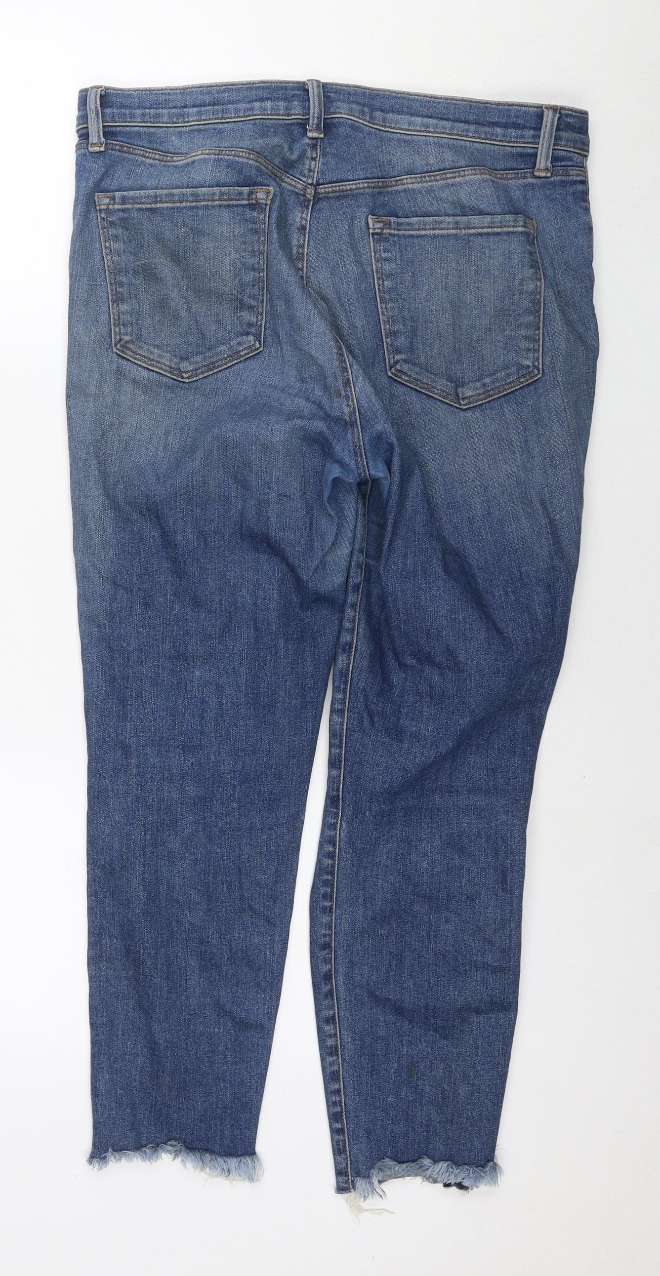 J.Brand Womens Blue Cotton Cropped Jeans Size 31 in L25 in Regular Zip