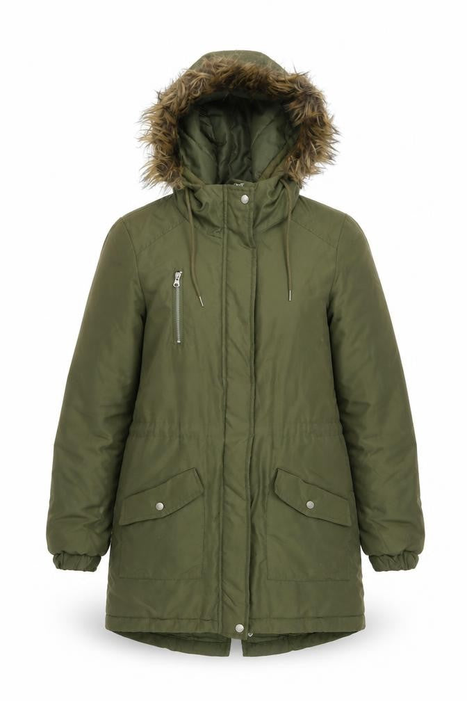 Noisy May Womens Green Puffer Jacket Jacket Size S Zip