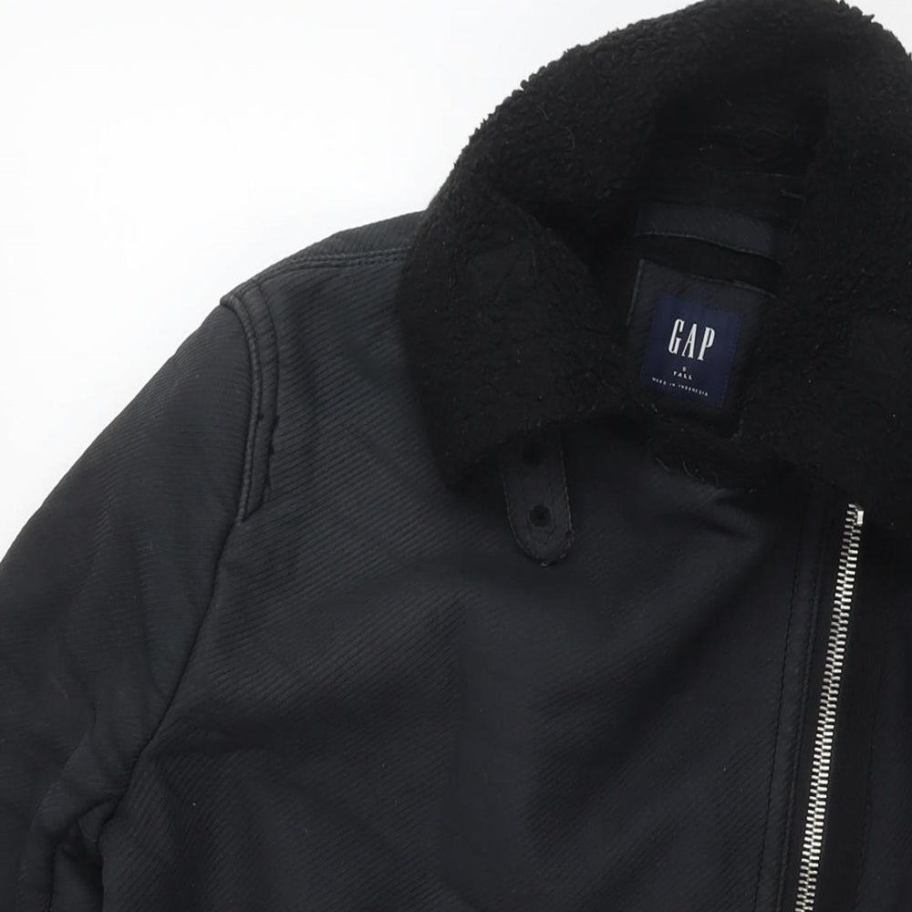 Gap Womens Black Overcoat Coat Size S Zip