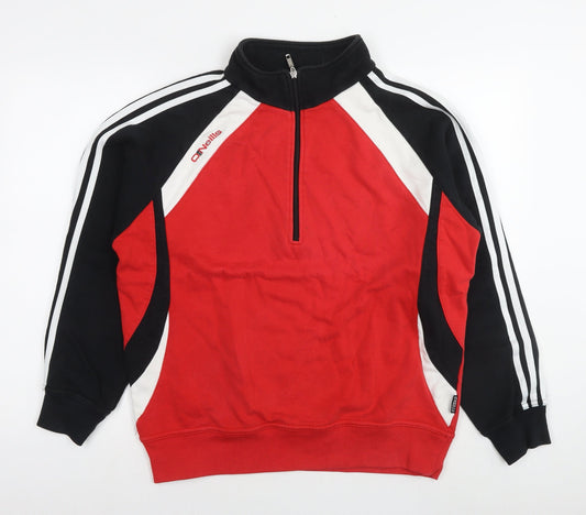O'Neill Mens Red Cotton Pullover Sweatshirt Size M - Colourblock Pattern
