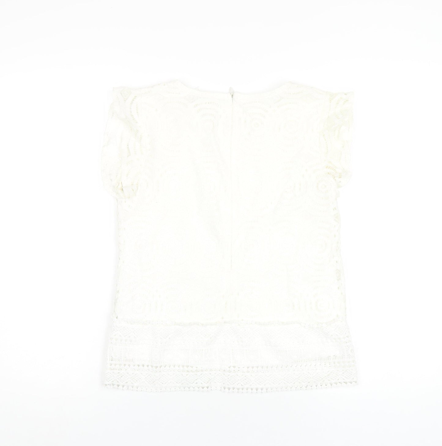 Apricot Womens White Polyamide Basic T-Shirt Size 8 Round Neck