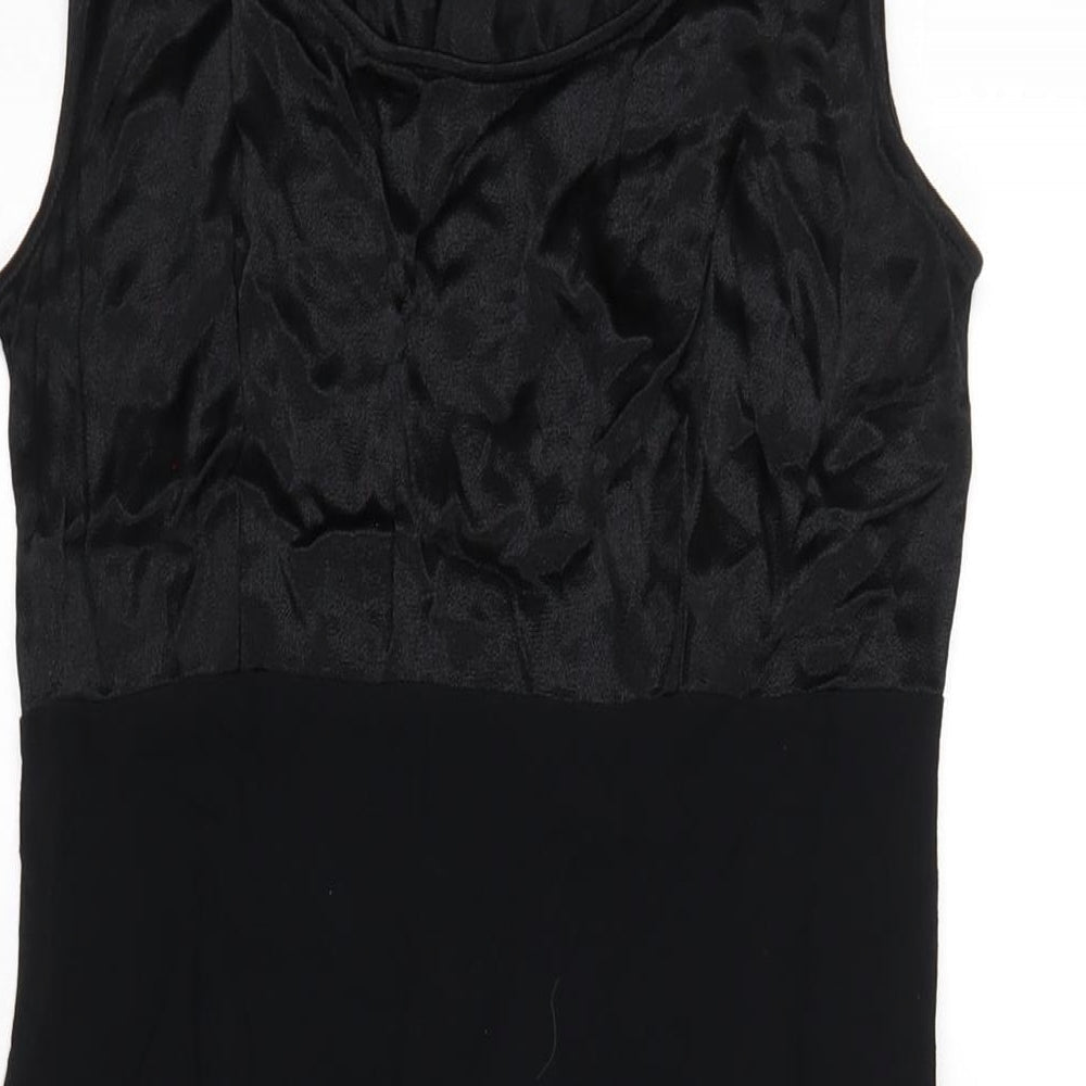 BHS Womens Black Viscose A-Line Size 14 Round Neck Pullover