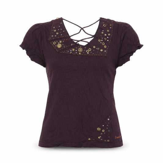 Womens UK Size L Duck and Cover Purple Cotton T-Shirt