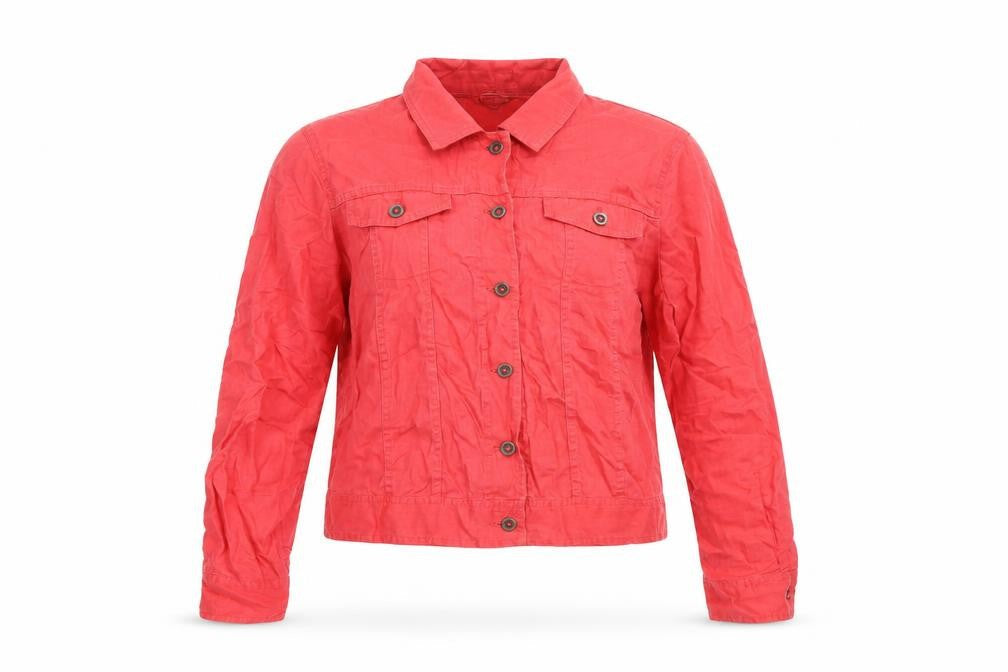 Eileen Fisher Womens Red Jacket Size M Button