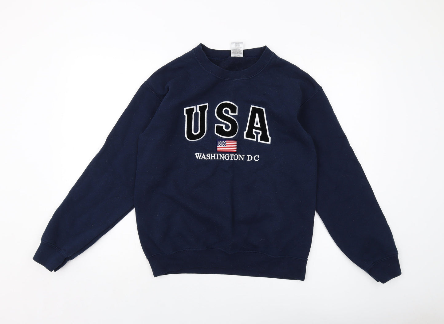 USA Mens Blue Cotton Pullover Sweatshirt Size S