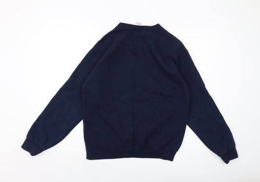 USA Mens Blue Cotton Pullover Sweatshirt Size S