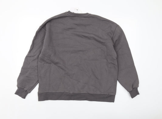NA-KD Womens Grey Cotton Pullover Sweatshirt Size XS Pullover
